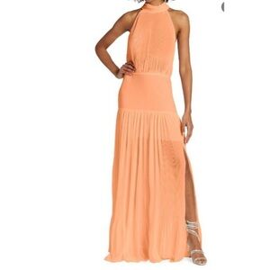 Veronica Beard Women Lilliana Banded Waist Maxi Dress Sz 0 Orange Coral NWT